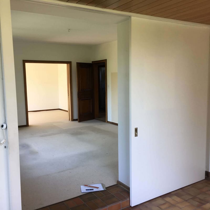 Sanierung Wohnhaus in Binningen, Wohnzimmer vorher